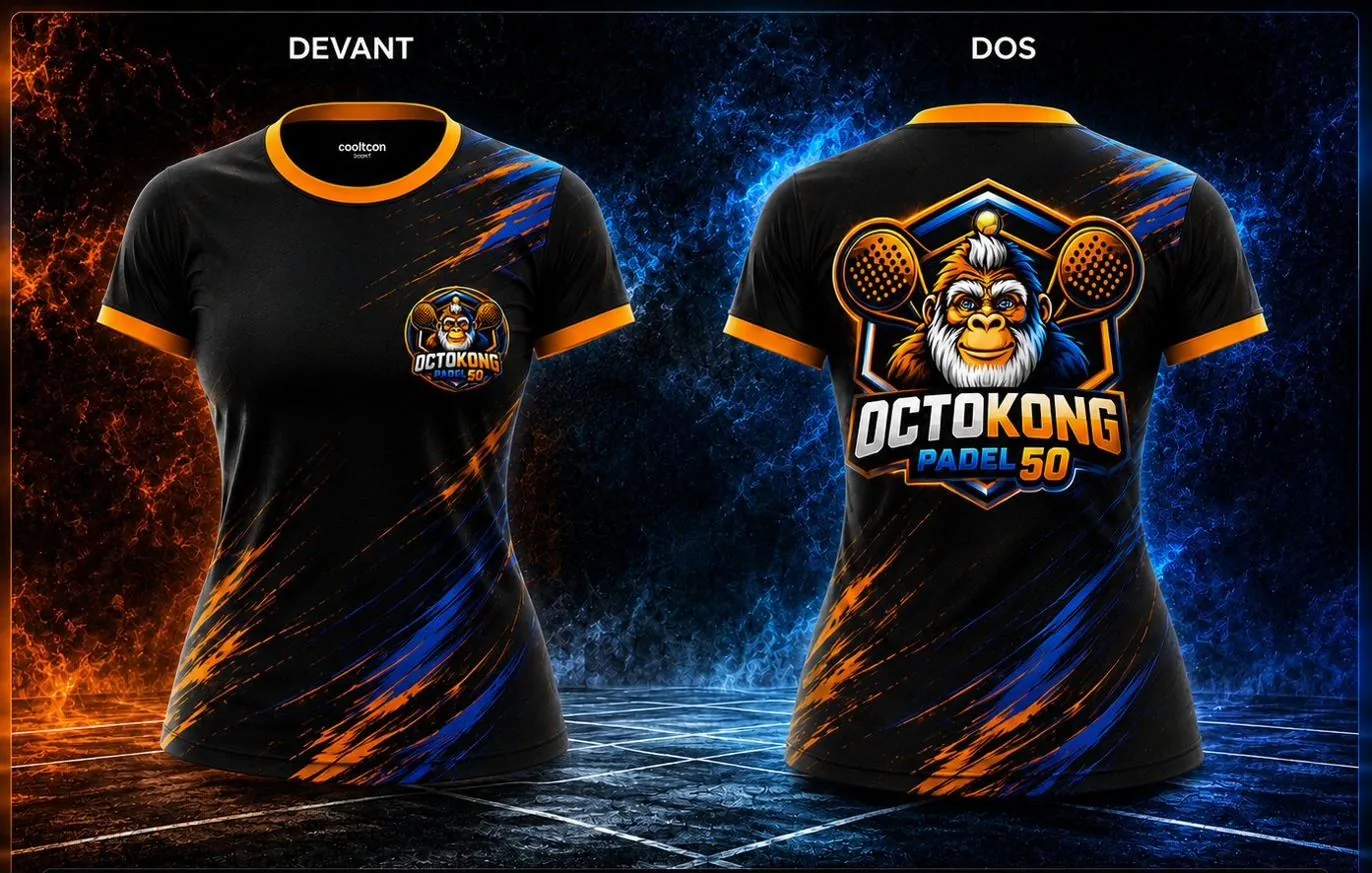 Aperçu du maillot officiel OctoKong Padel 50 — Coupe Femme · Cintrée